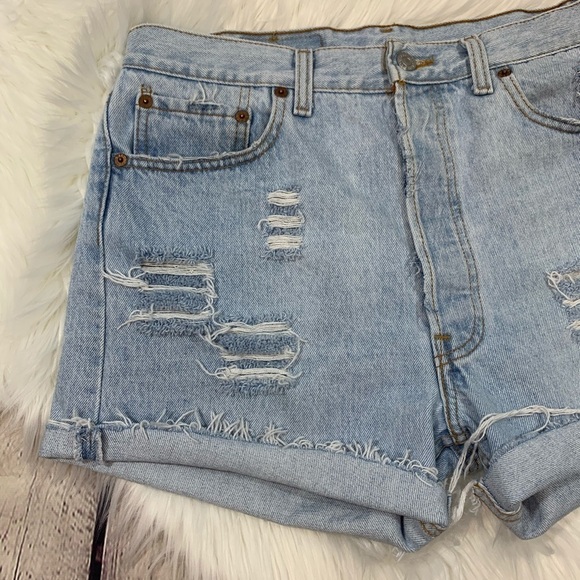 Vintage Distressed High Waisted 501 Button Fly - Picture 2 of 8